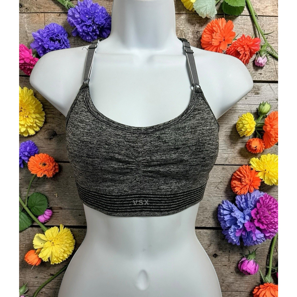 Victoria's Secret VSX Sports Bra Sz XS Blue Strappy Sides Back